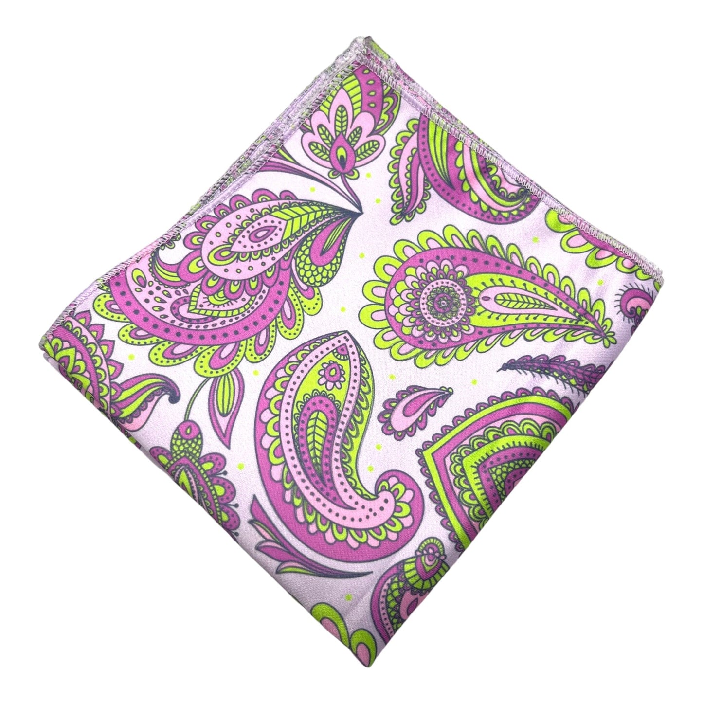 Lavender Broad Printed Paisley Tie And Pocket Square Combo