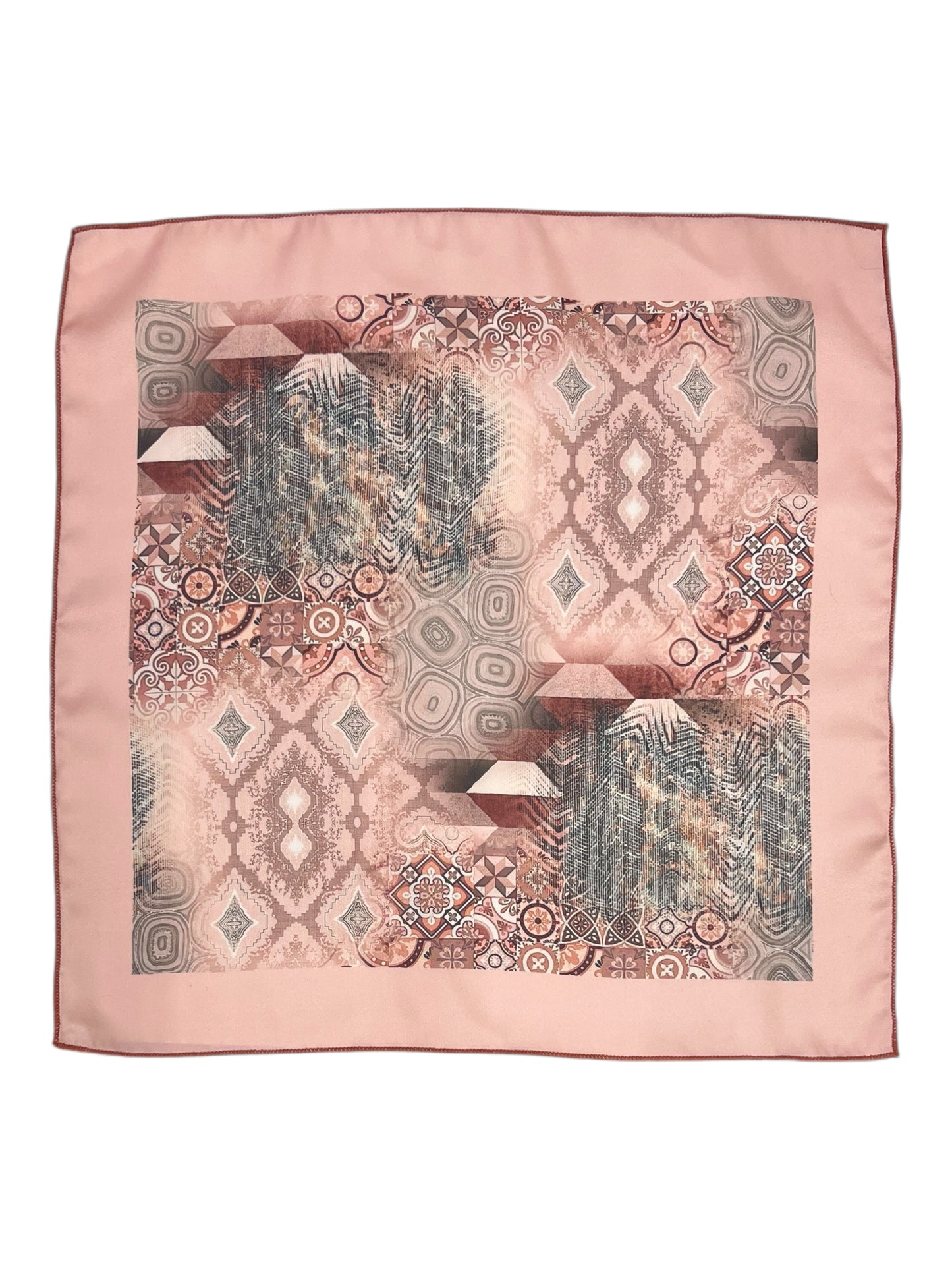 Peach Geometric Printed Pocket Square