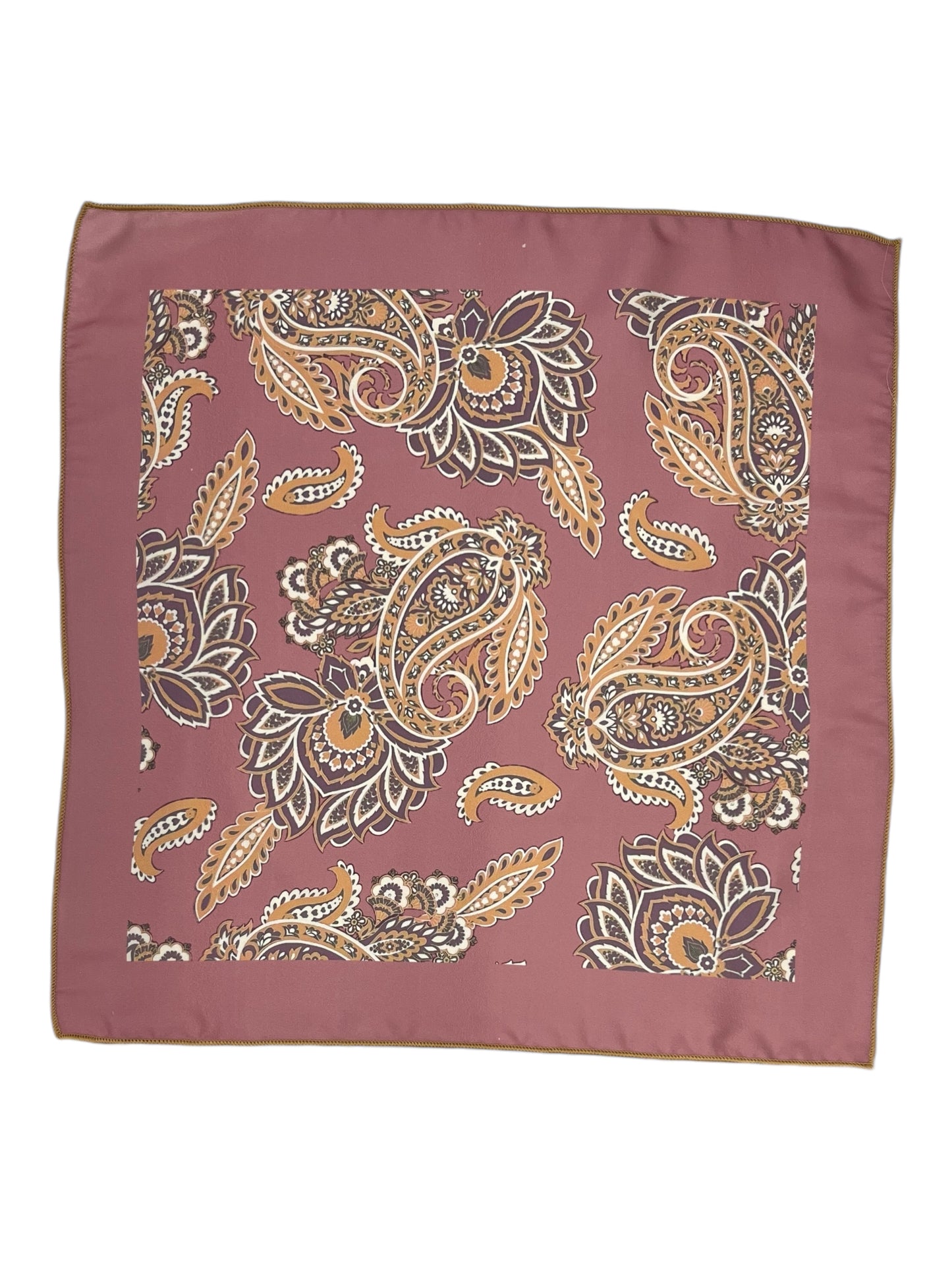 Copper Rose Paisley Printed Pocket Square