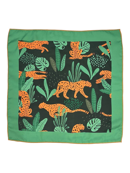 Green Animal Print Pocket Square