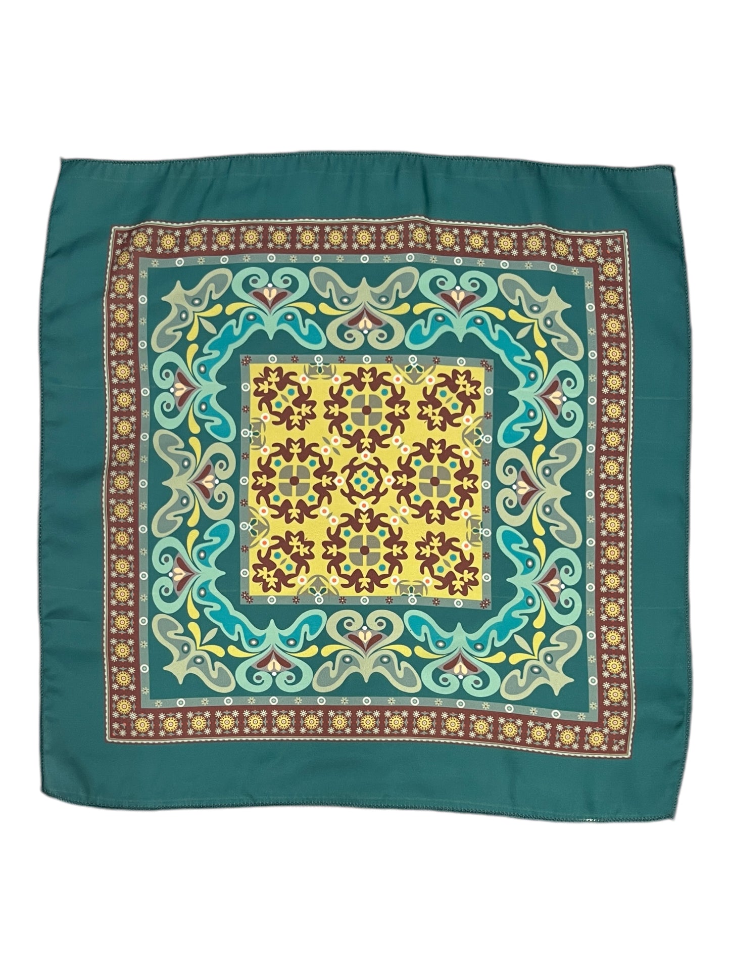 Casal Teal Geometric Printed Pocket Square