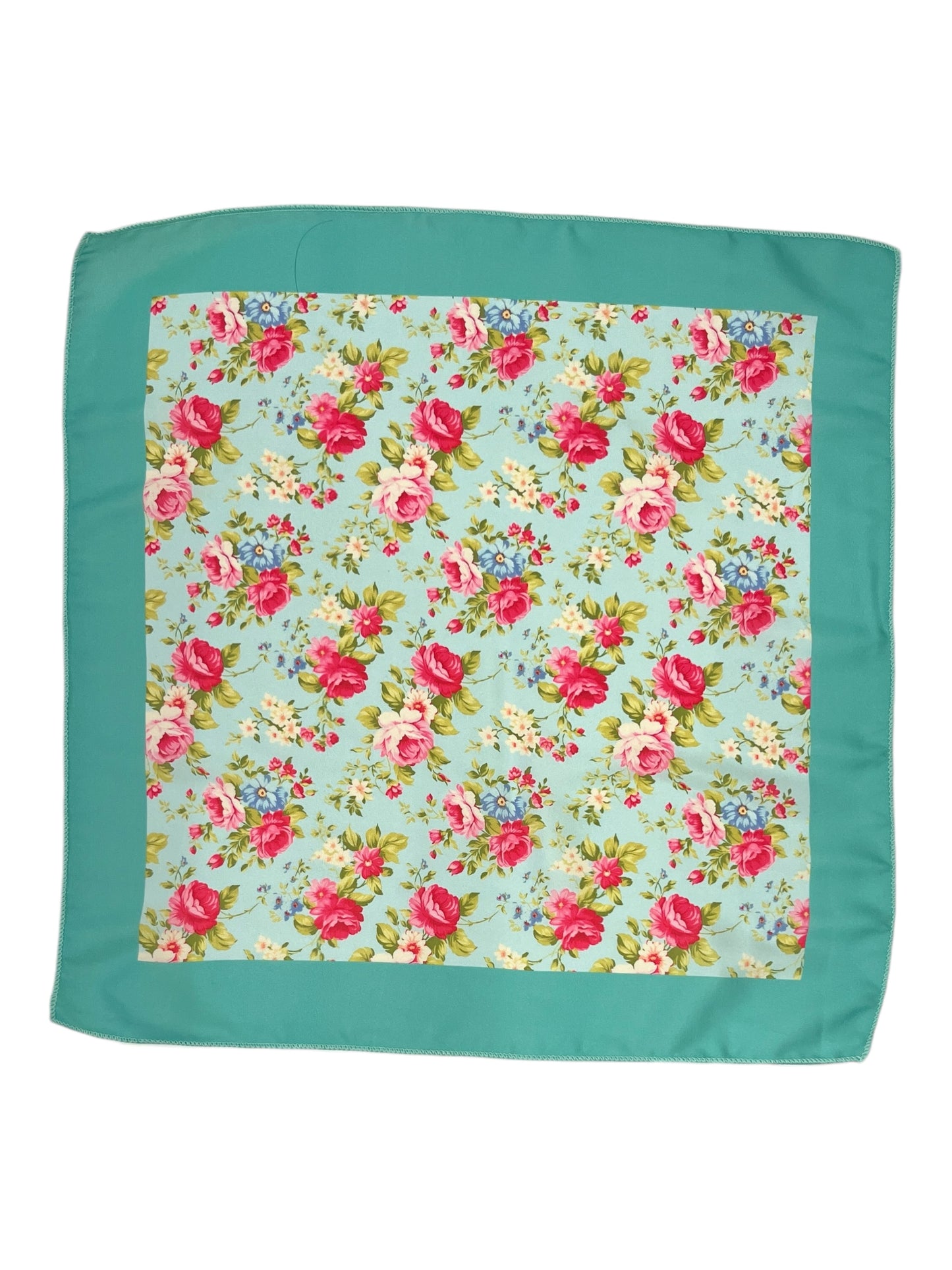 Turquoise Floral Pocket Square