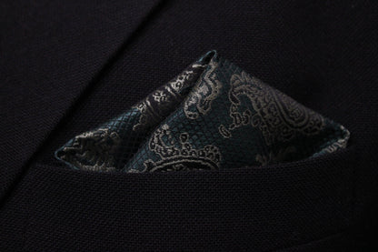 Bottle Green Paisley Tie & Pocket Square