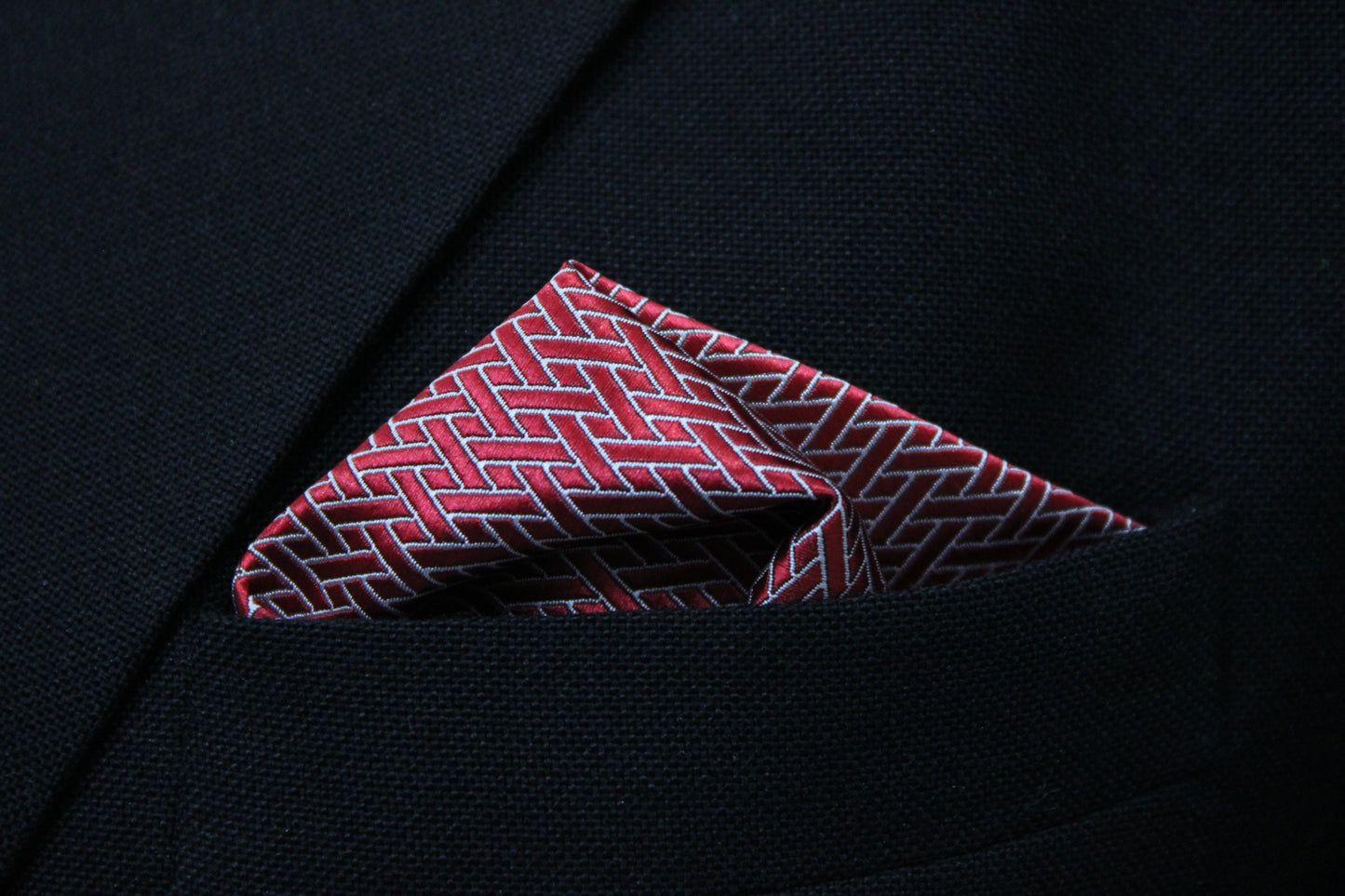 Red Geometric Tie & Pocket Square