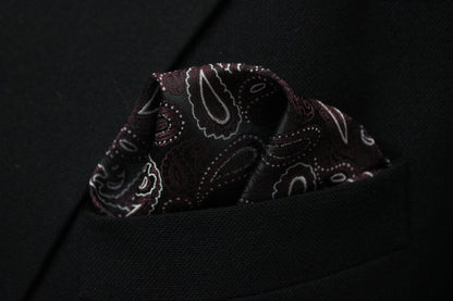 Elegant Wine Paisley Tie & Pocket Square