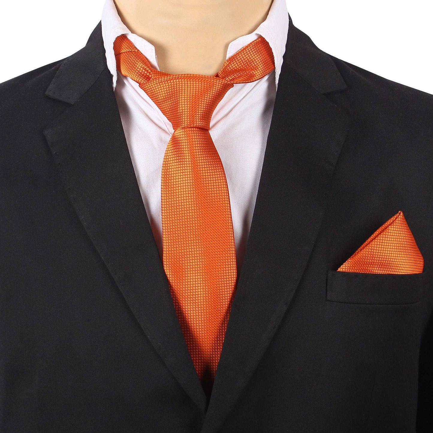 Dark Orange Self Squared Necktie