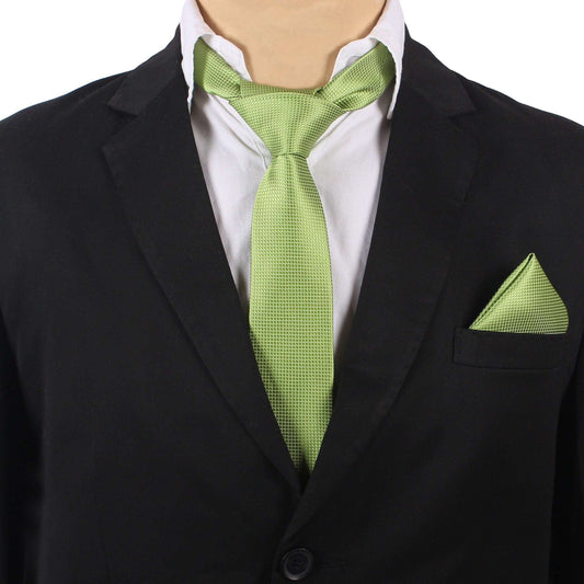 Light Green Self Squared Necktie