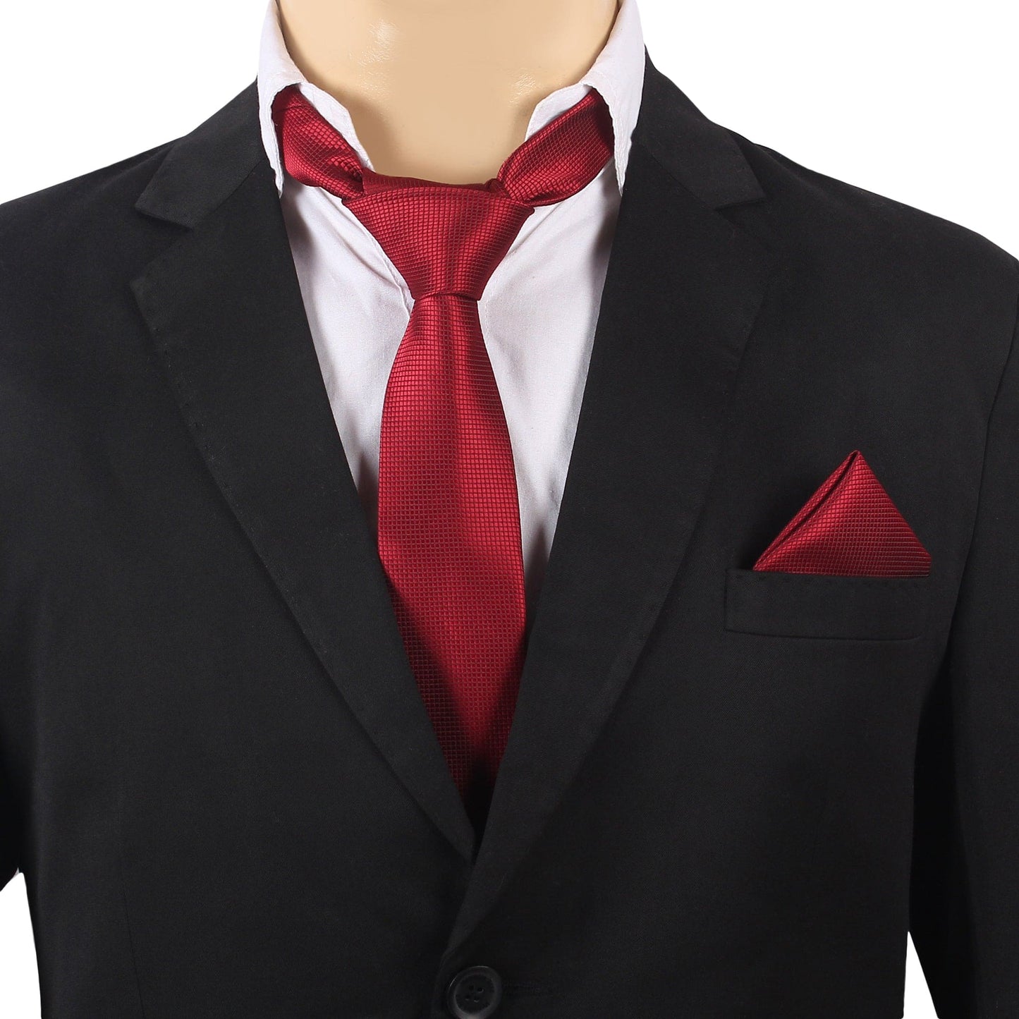 Maroon Self Squared Solid Necktie