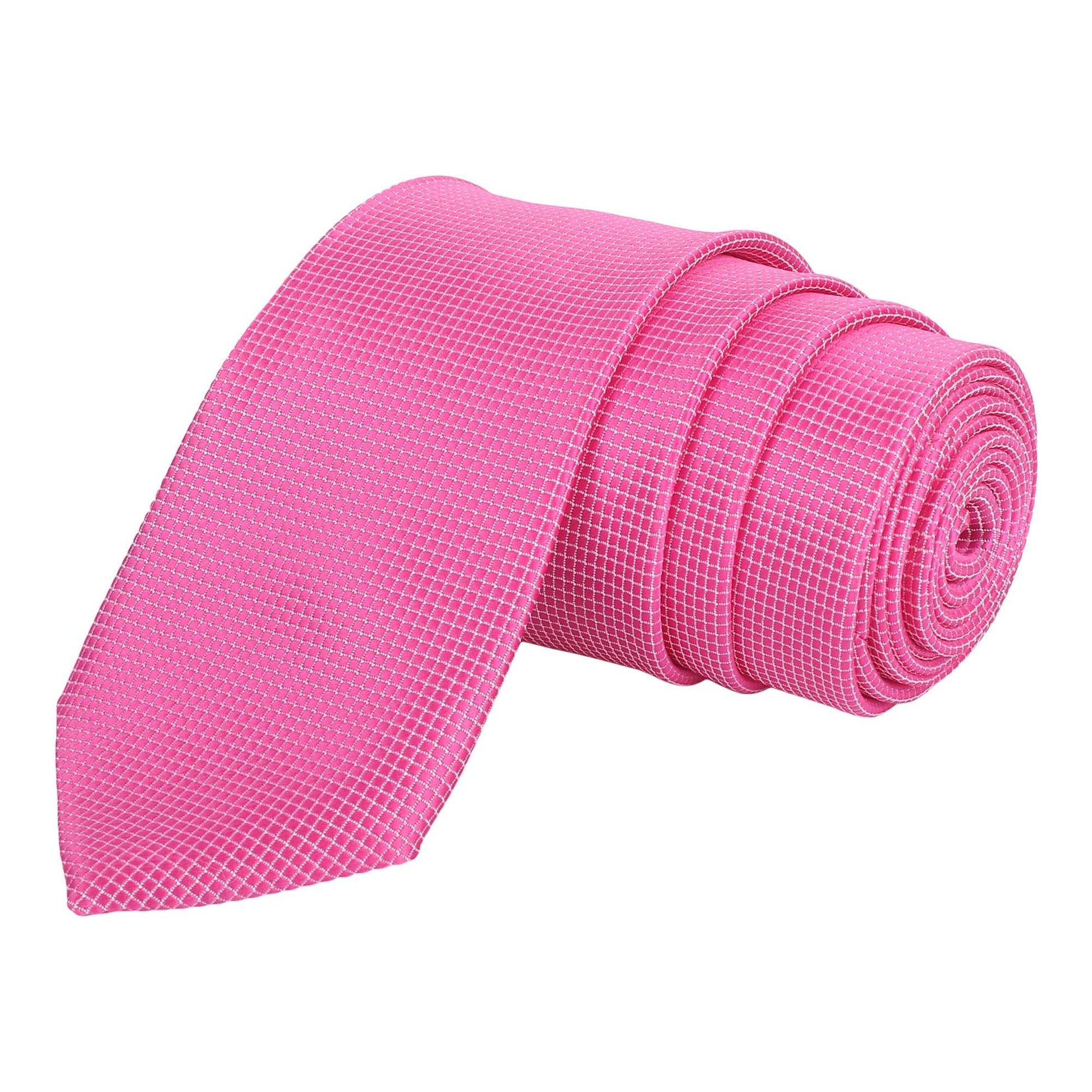 Hot Pink Self Designed Necktie