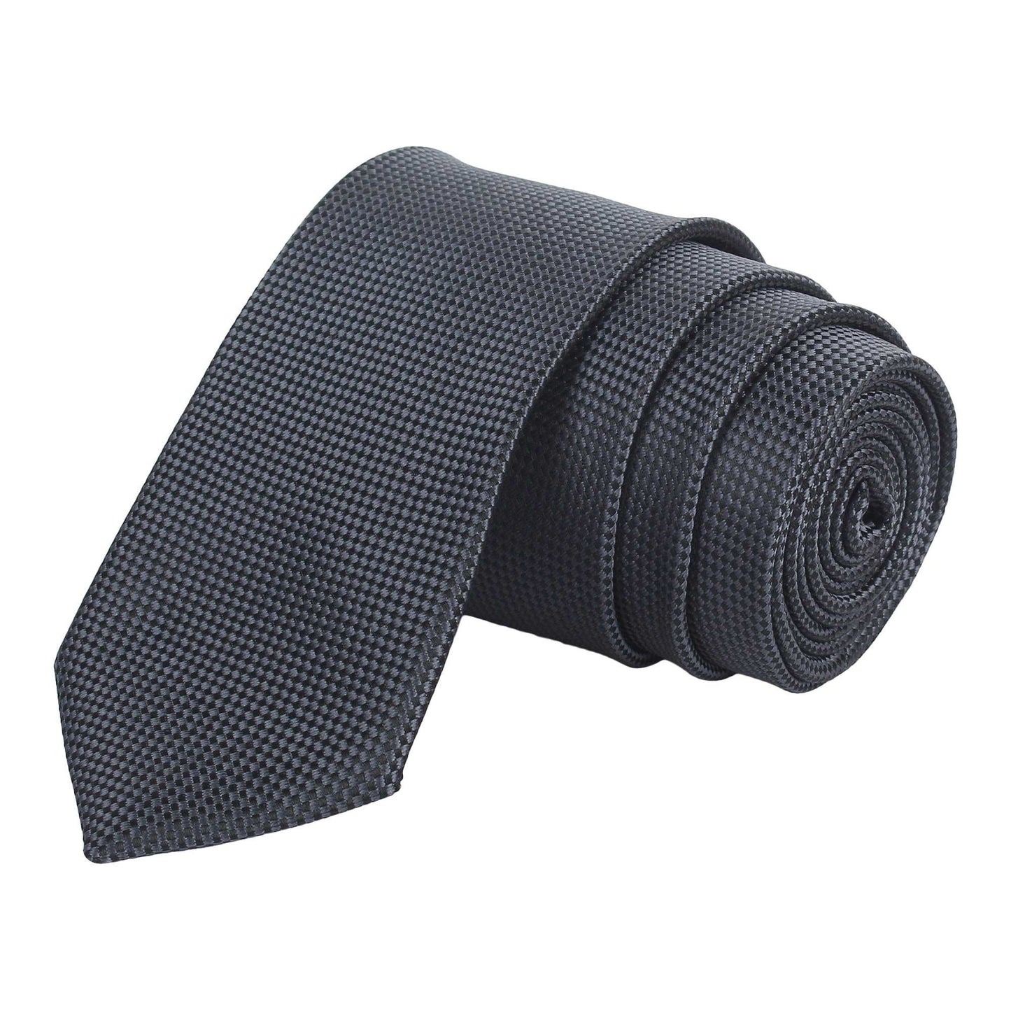 Dark Grey Self Designed Necktie