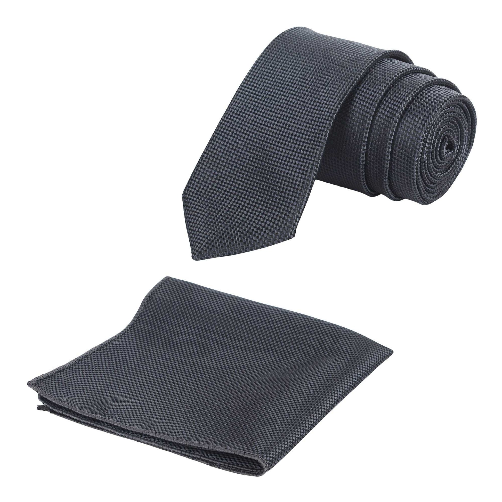 Dark Grey Self Designed Necktie