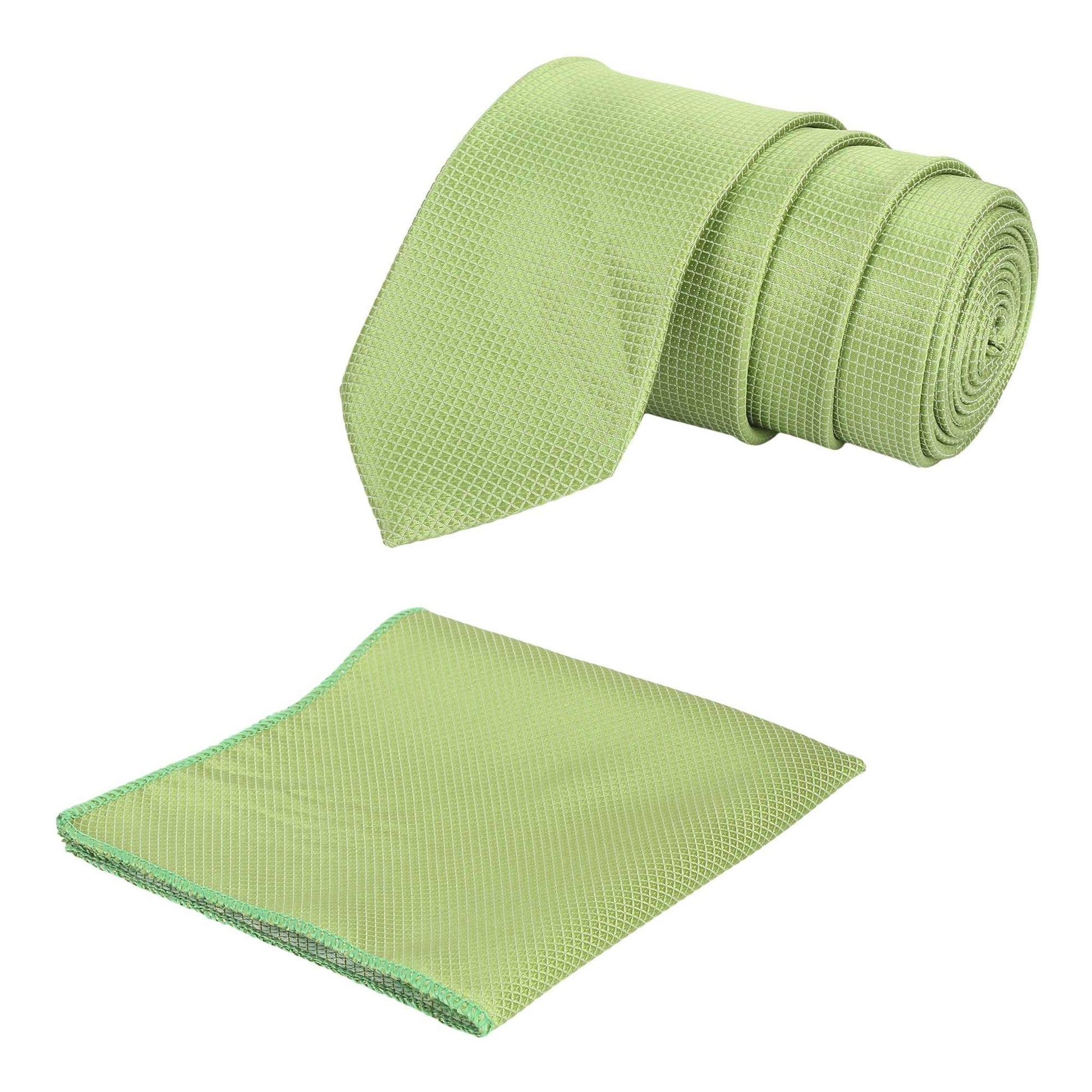 Light Green Self Squared Necktie