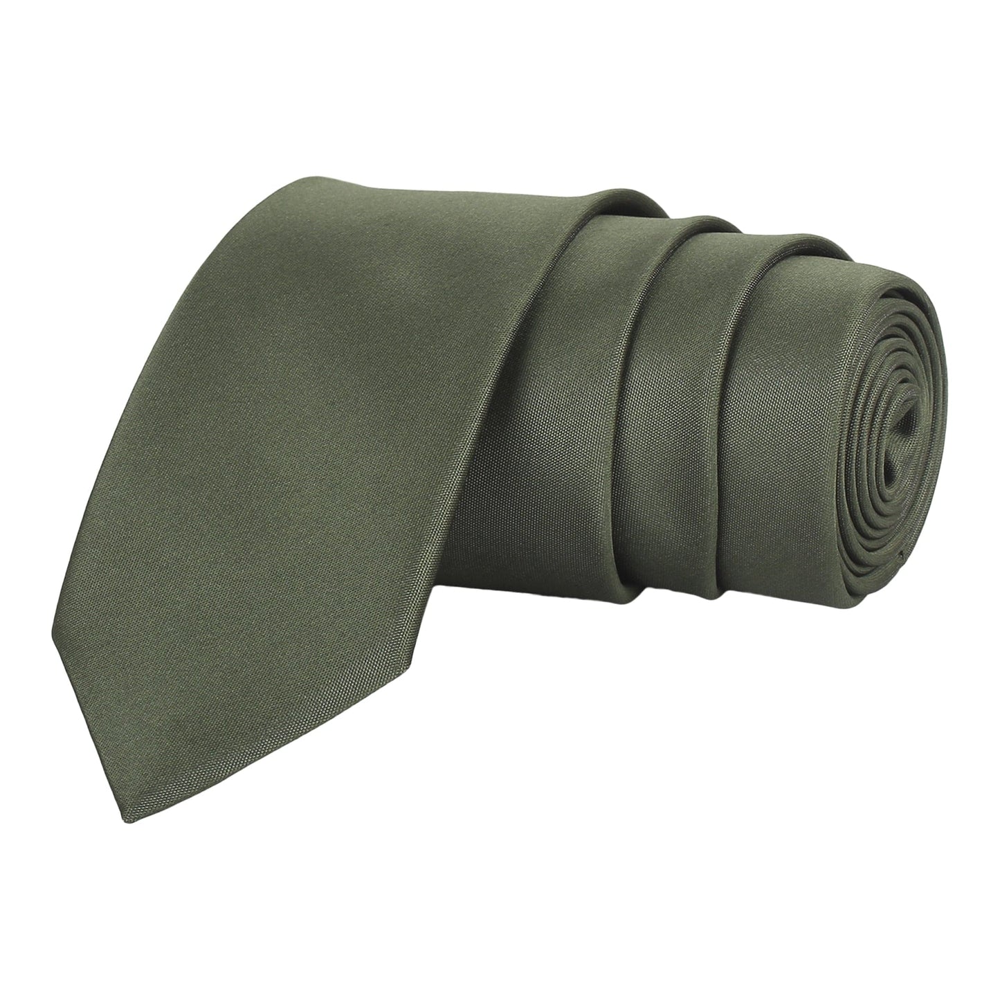 Olive Green Solid Necktie