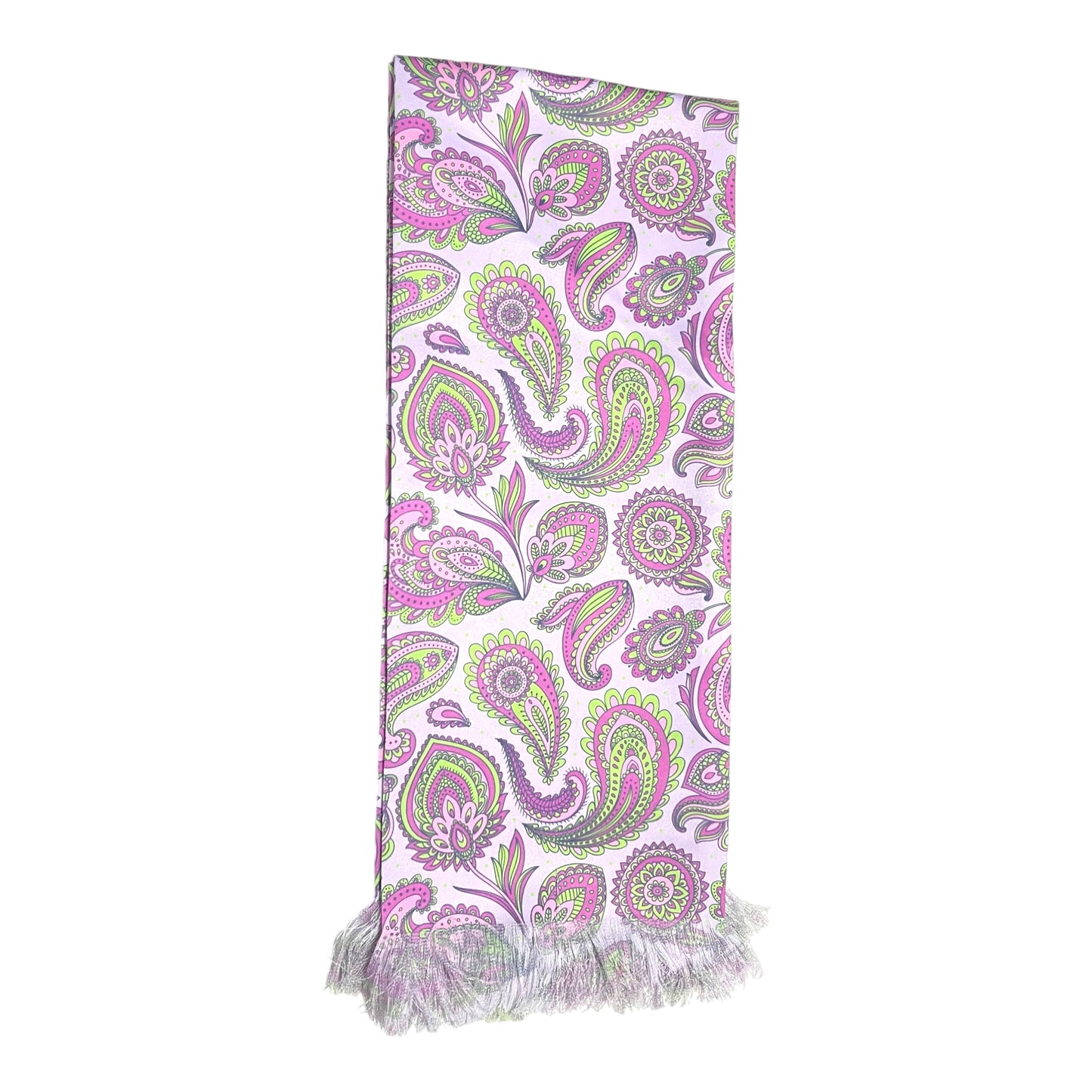 Lavender Paisley Printed Scarf With Pocket Square