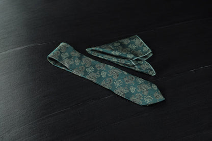 Bottle Green Paisley Tie & Pocket Square