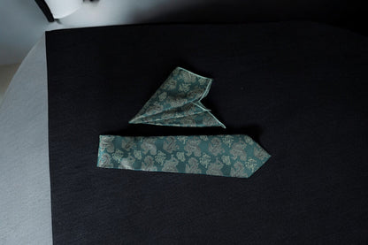 Bottle Green Paisley Tie & Pocket Square
