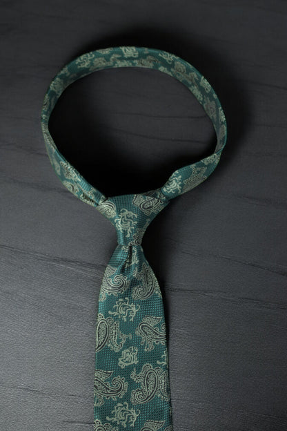 Bottle Green Paisley Tie & Pocket Square