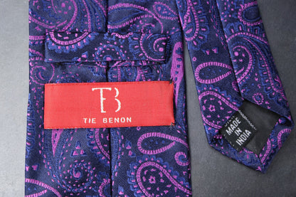 Blue & Magenta Paisley Tie & Pocket Square