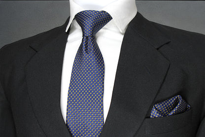 Blue & Yellow Dotted Tie & Pocket Square