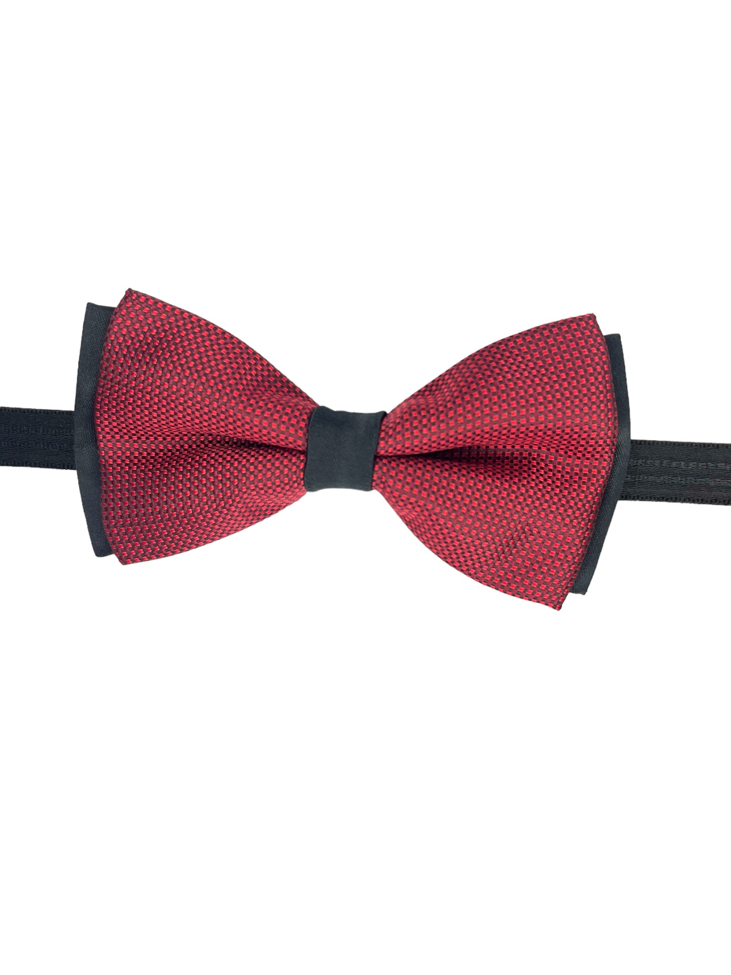 Maroon Dotted Double Layered Bowtie