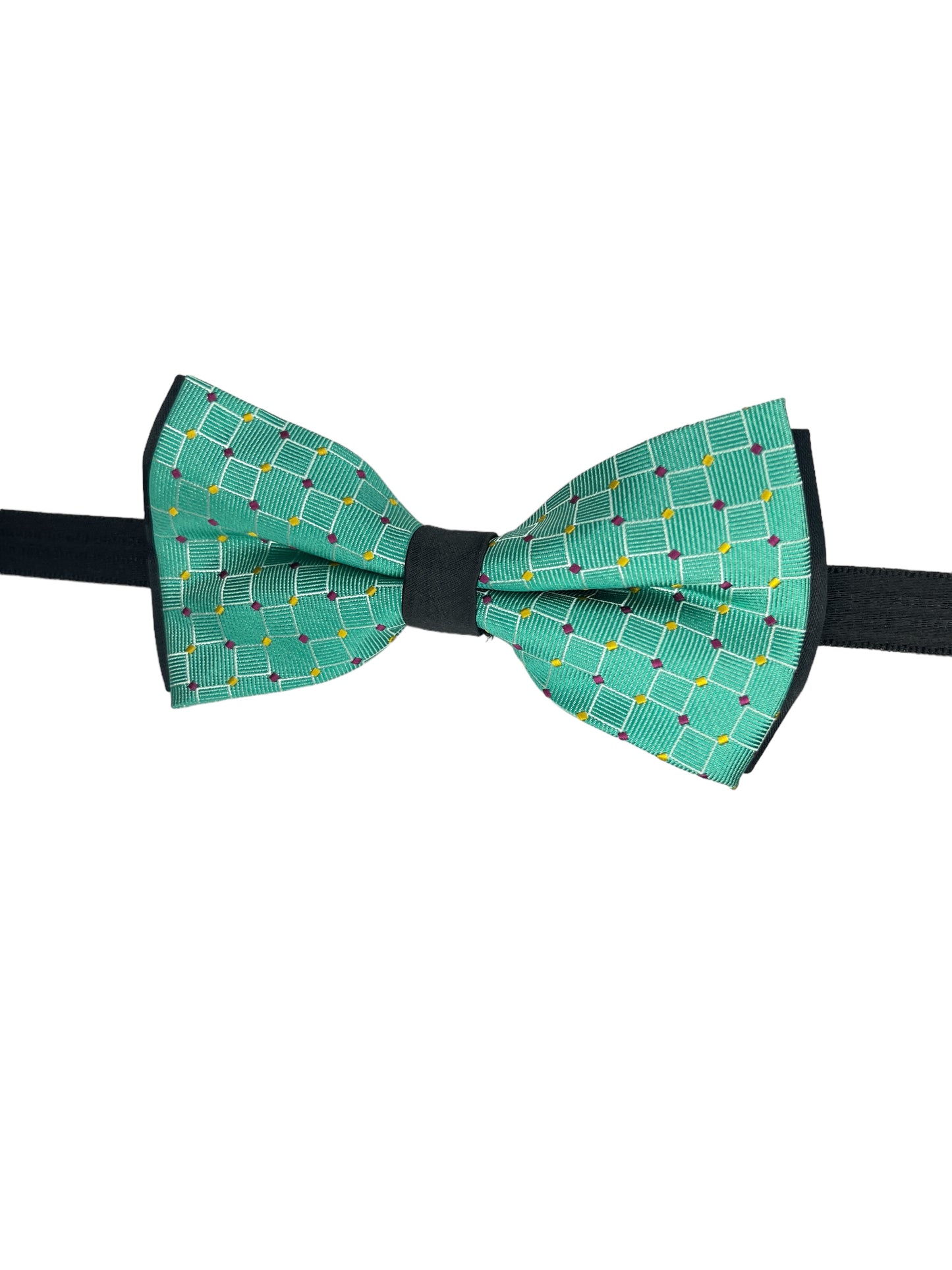 Sea Green Dotted Double Layered Bowtie