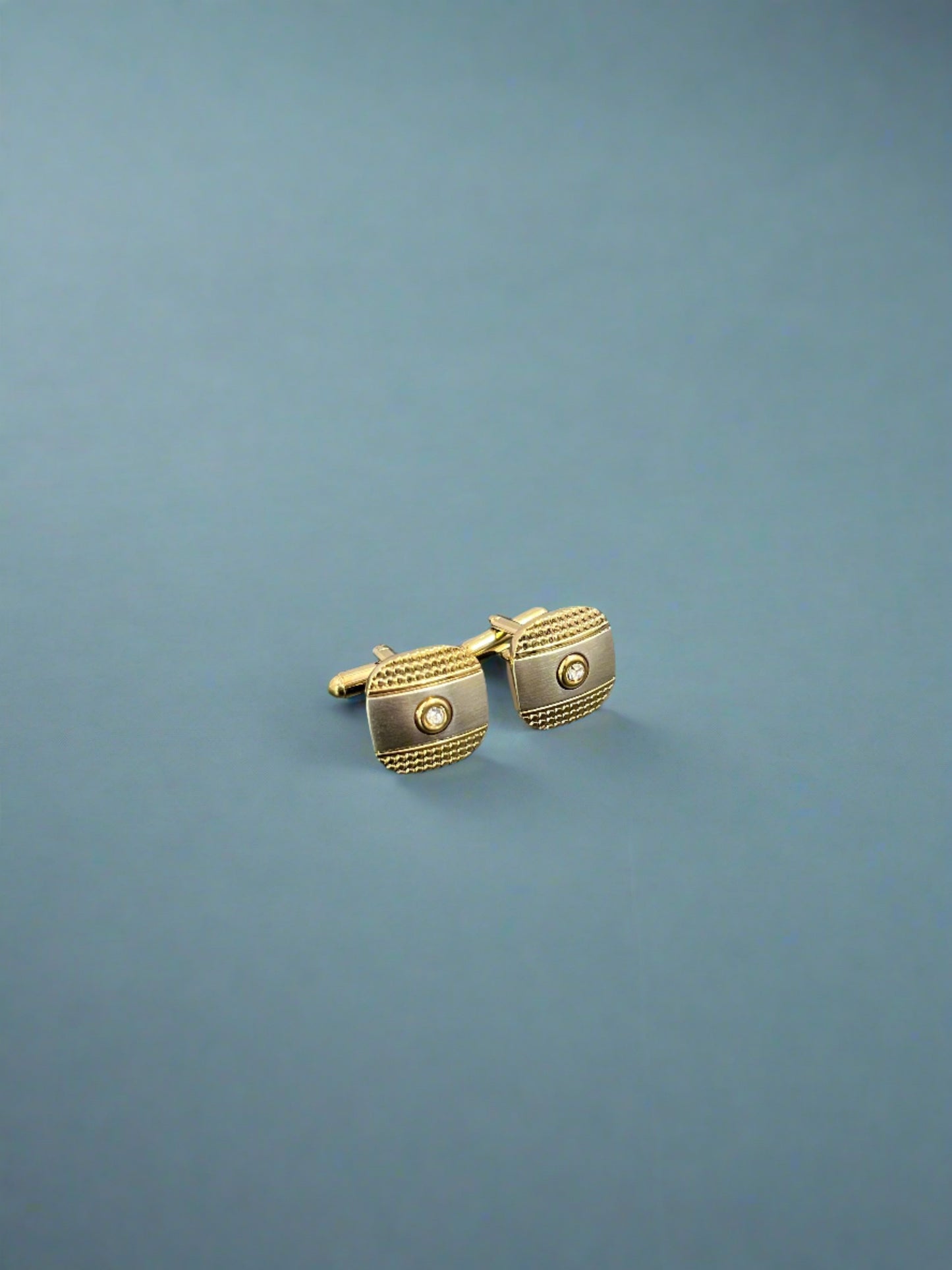 Stone Silver And Gold Cufflinks