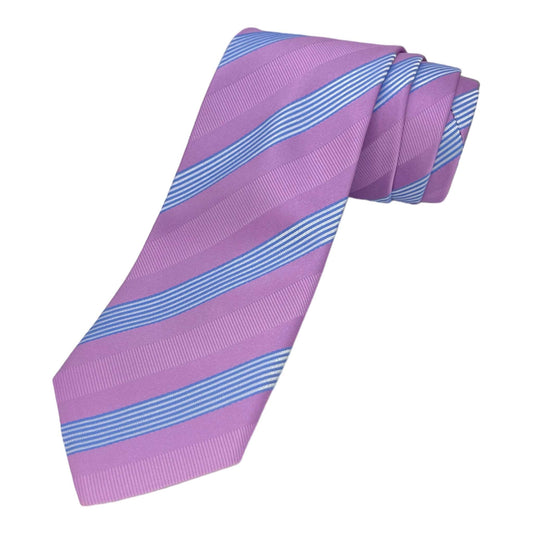 Light Lavender Stripe Tie And Pocket Square Combo