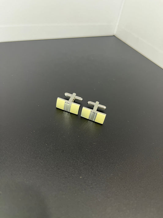 Off White Rectangular Cufflinks