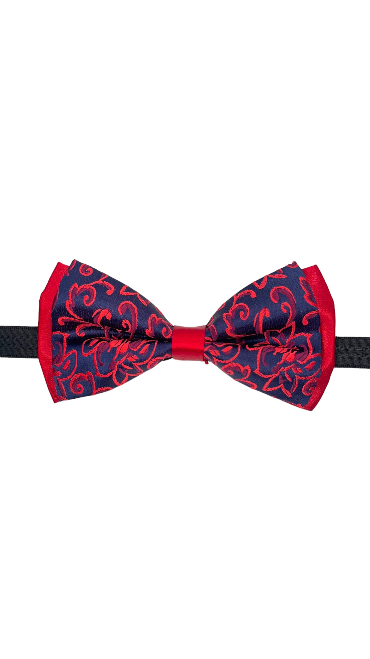 Red Blue Geometric Double Layered Bowtie