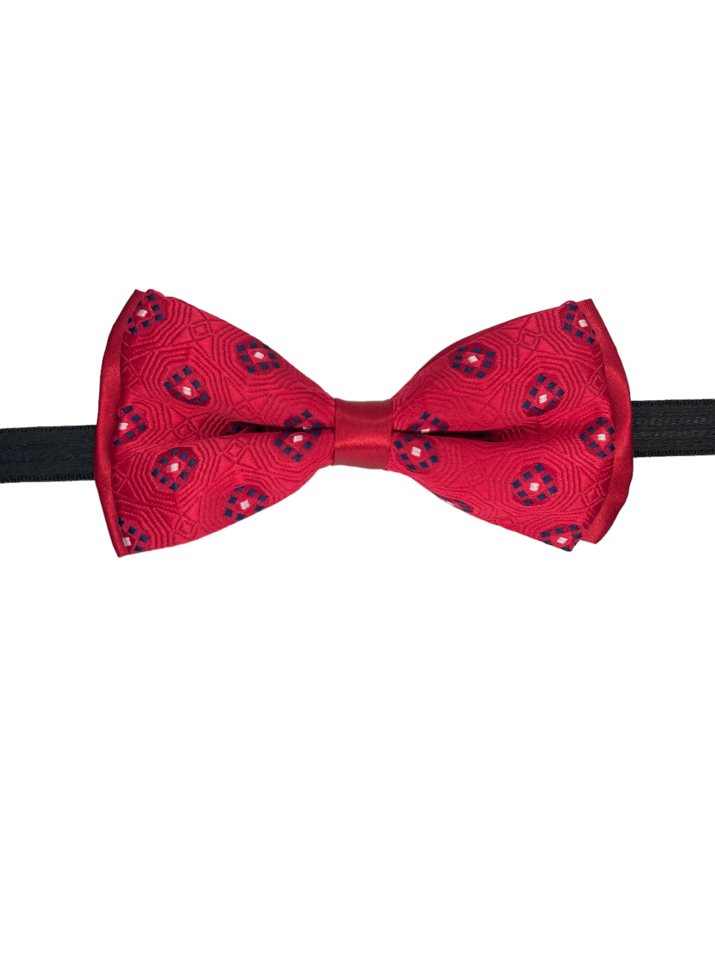 Red Geometric Double Layered Bowtie