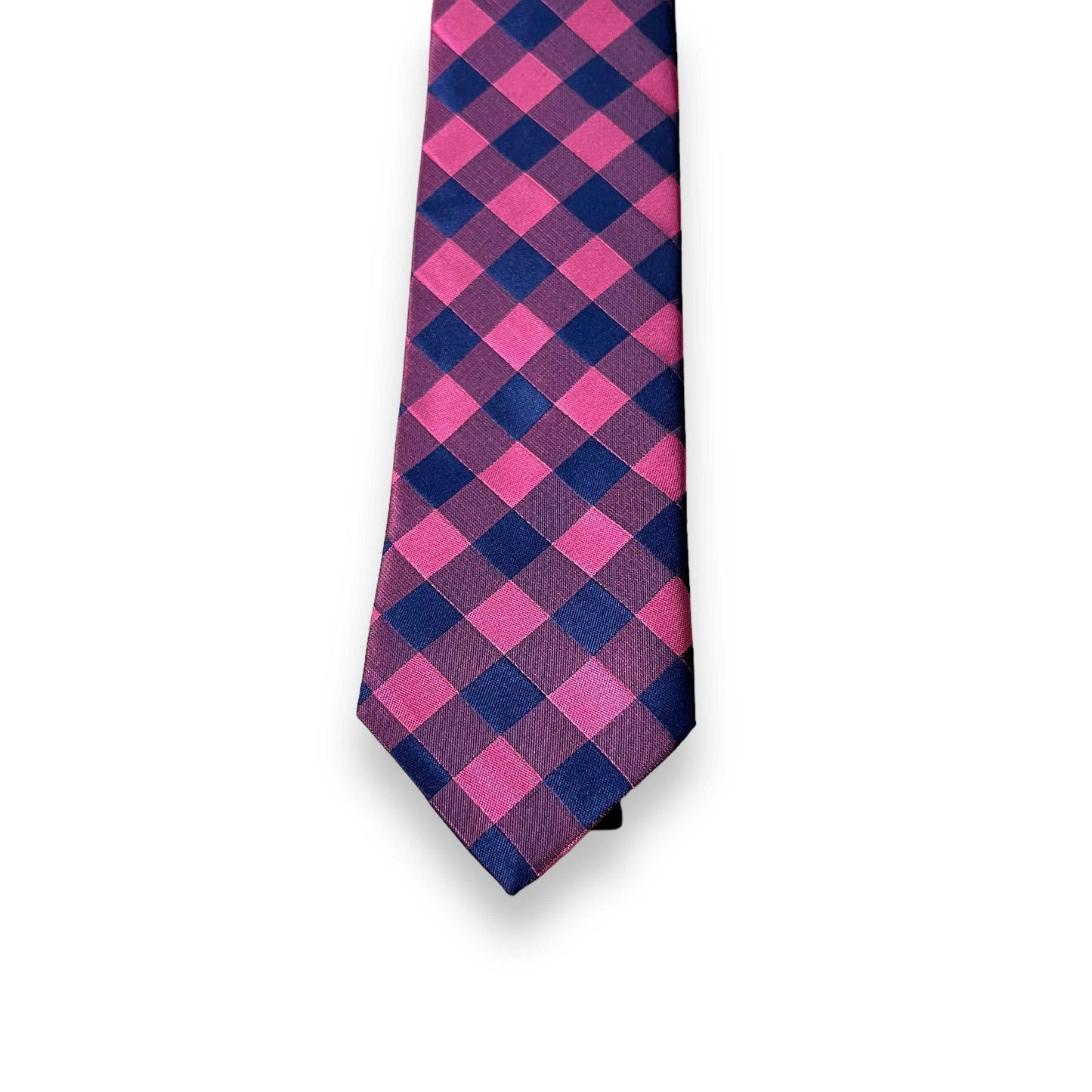 Pink And Blue Plaid Tie