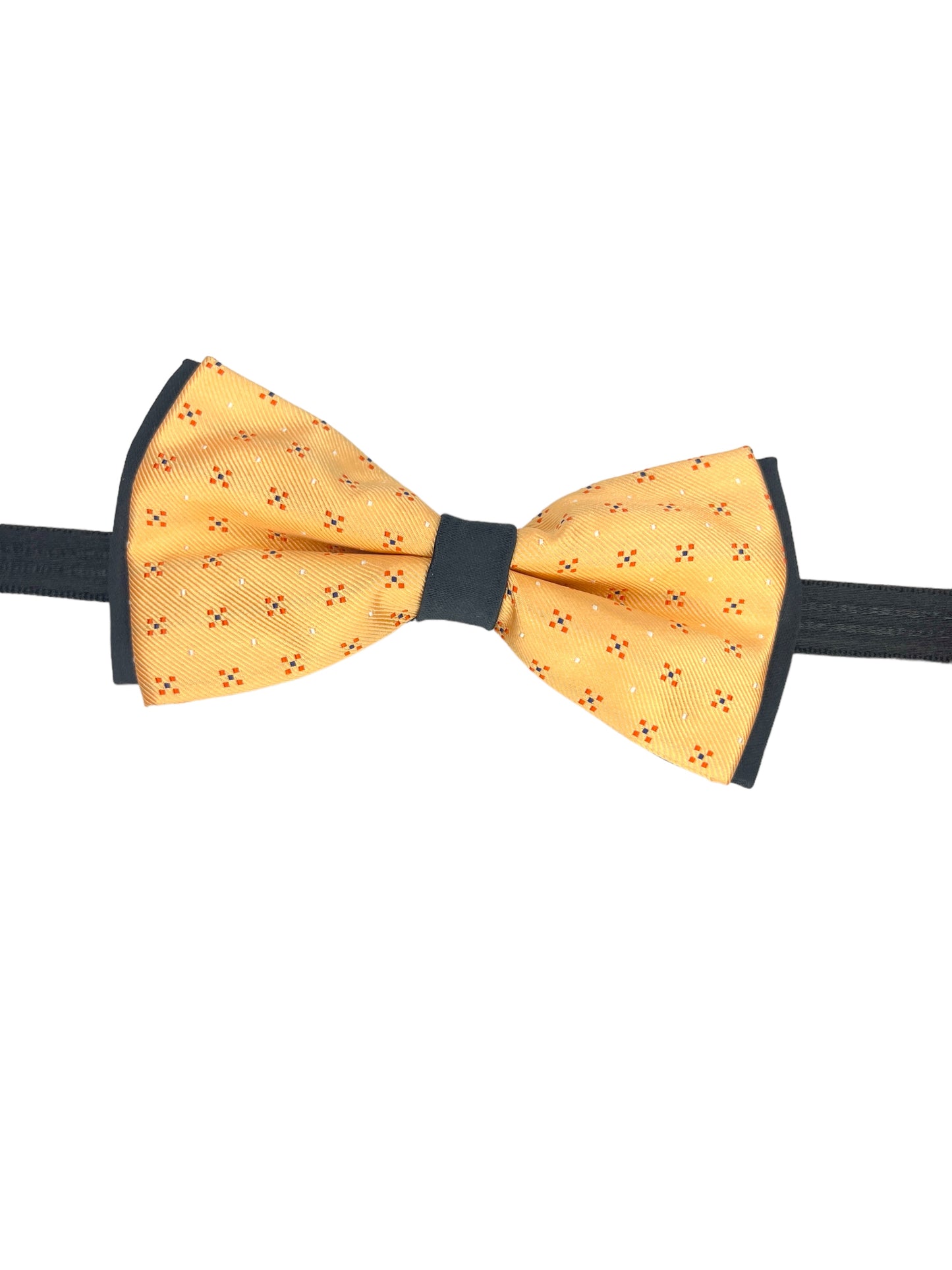 Peach Dotted Double Layered Bowtie