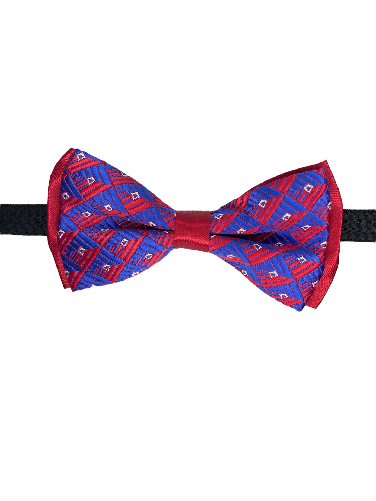 Royal Blue Geometric Double Layered Bowtie