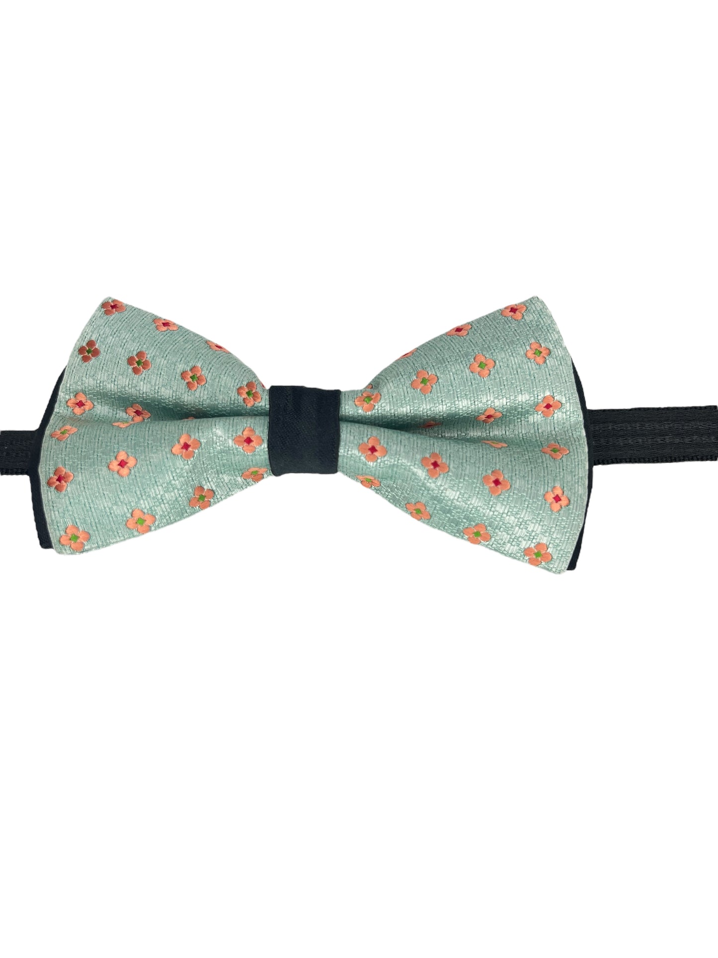 Pistachio Floral Double Layered Bowtie