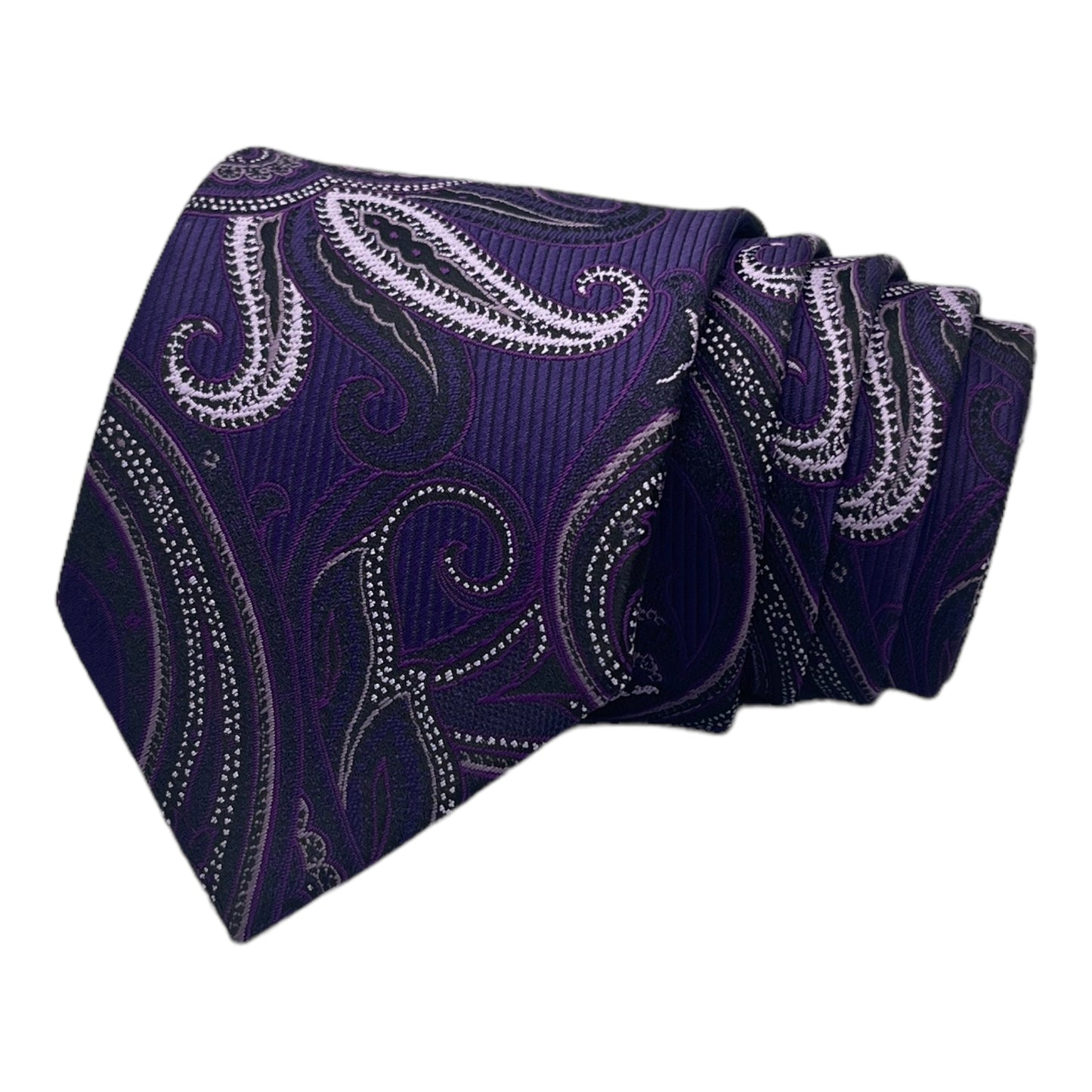 Purple Wine Paisley Tie And Pocket Square Combo