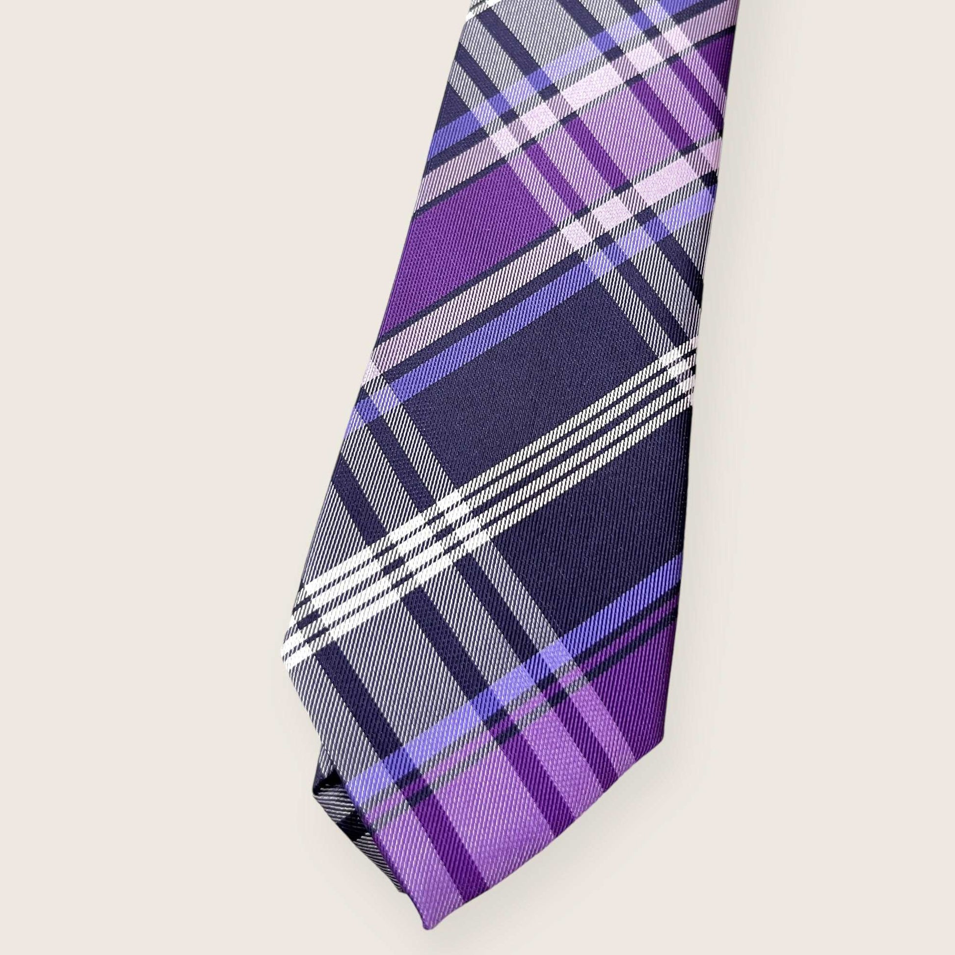 Blue And Purple Plaid Tie