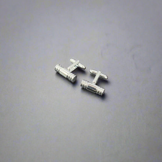 Cylindrical Silver Cufflinks