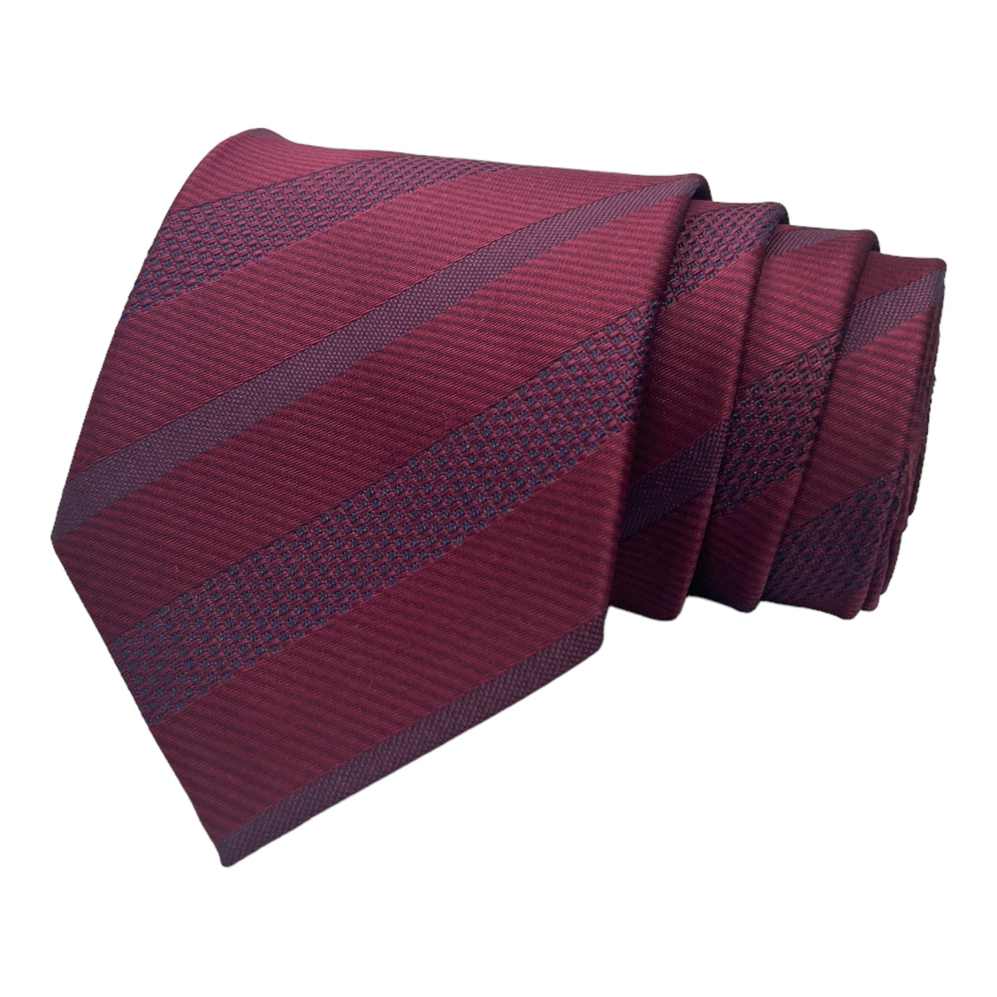 Wine Self Stripe Tie And Pocket Square Combo