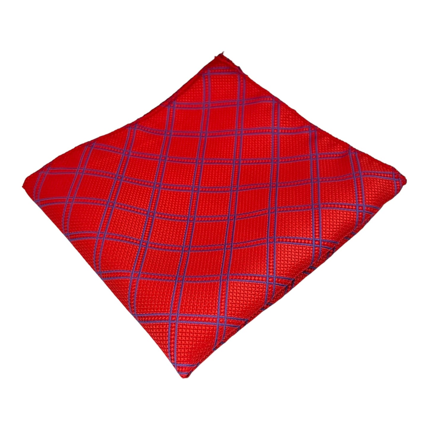 Red Check Tie And Pocket Square Combo