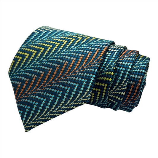 Teal Geometric Tie Combo