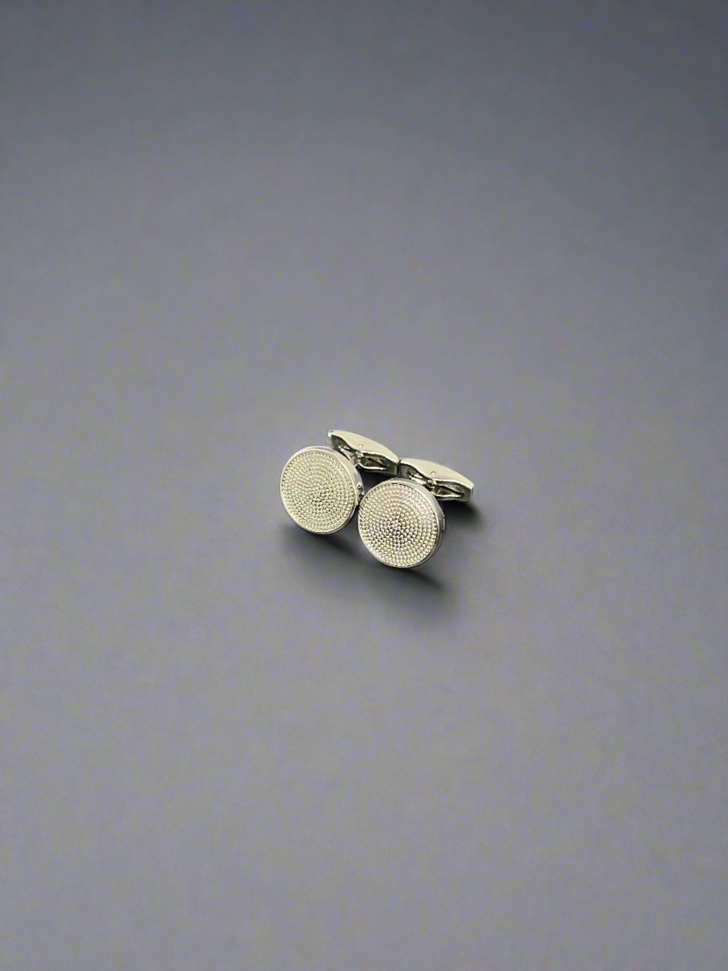 Dot Embossed Silver Cufflinks