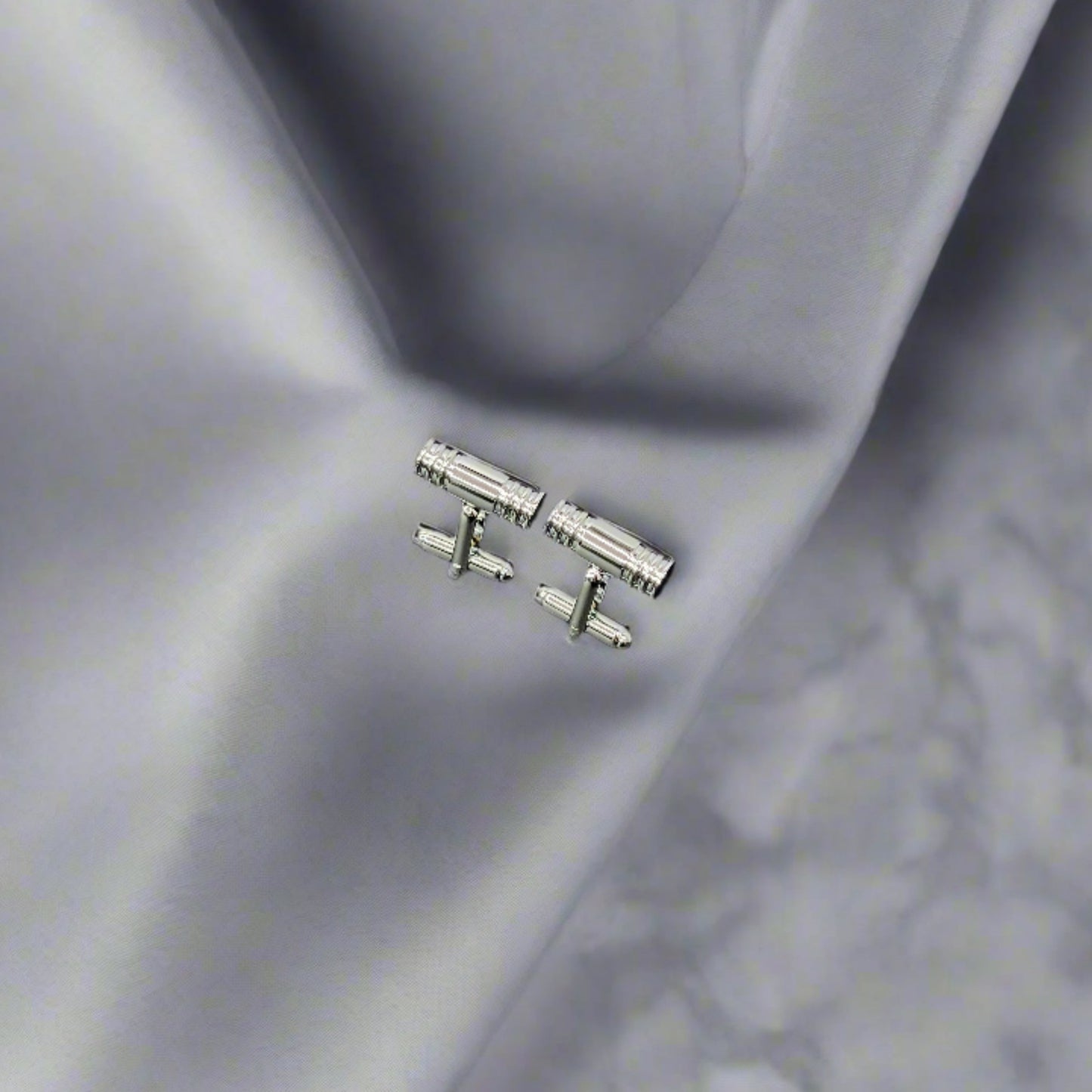 Cylindrical Silver Cufflinks