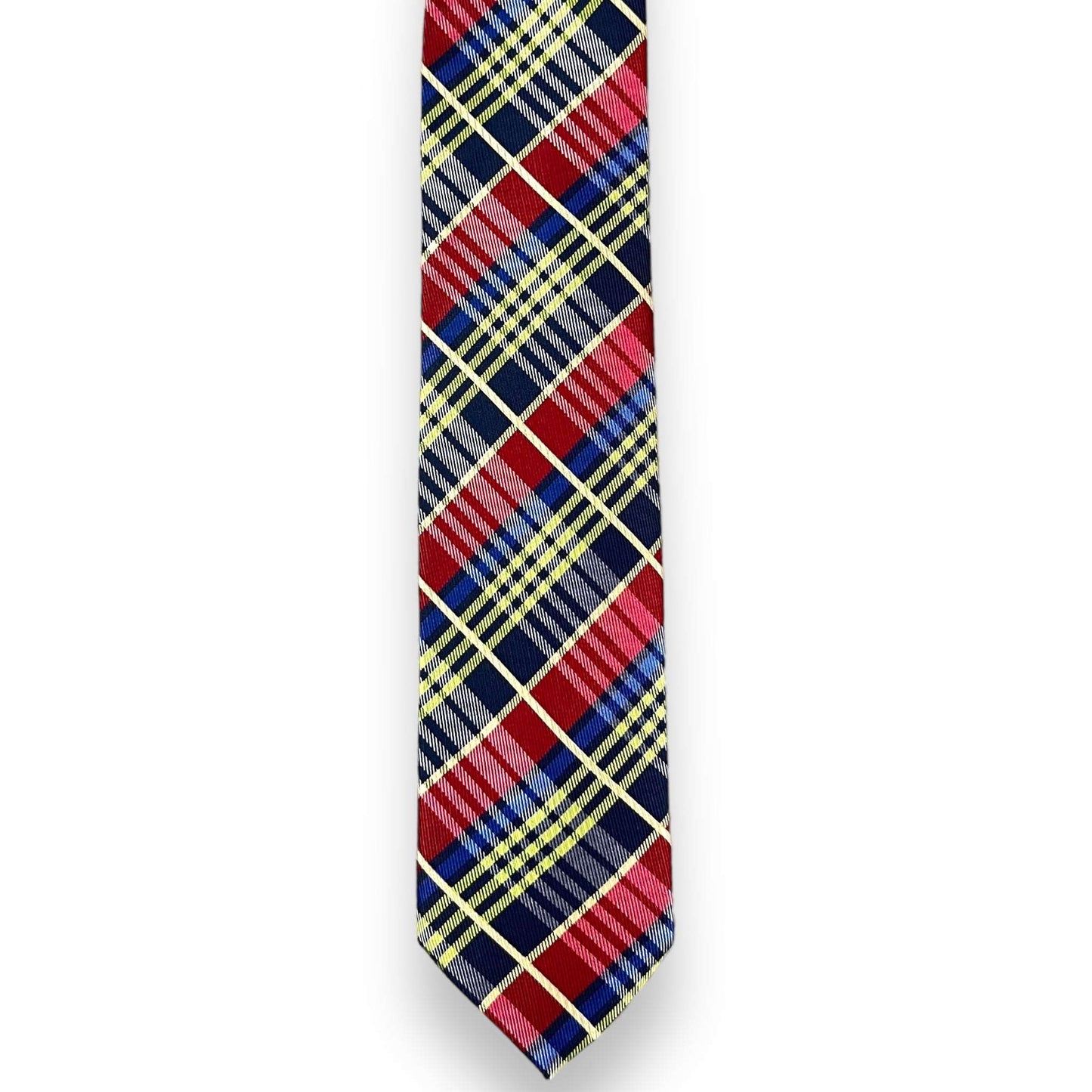 Blue And Red Plaided Tie