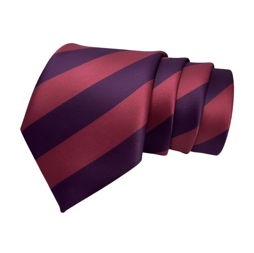 Magenta And Purple Wine Stripe Tie Combo