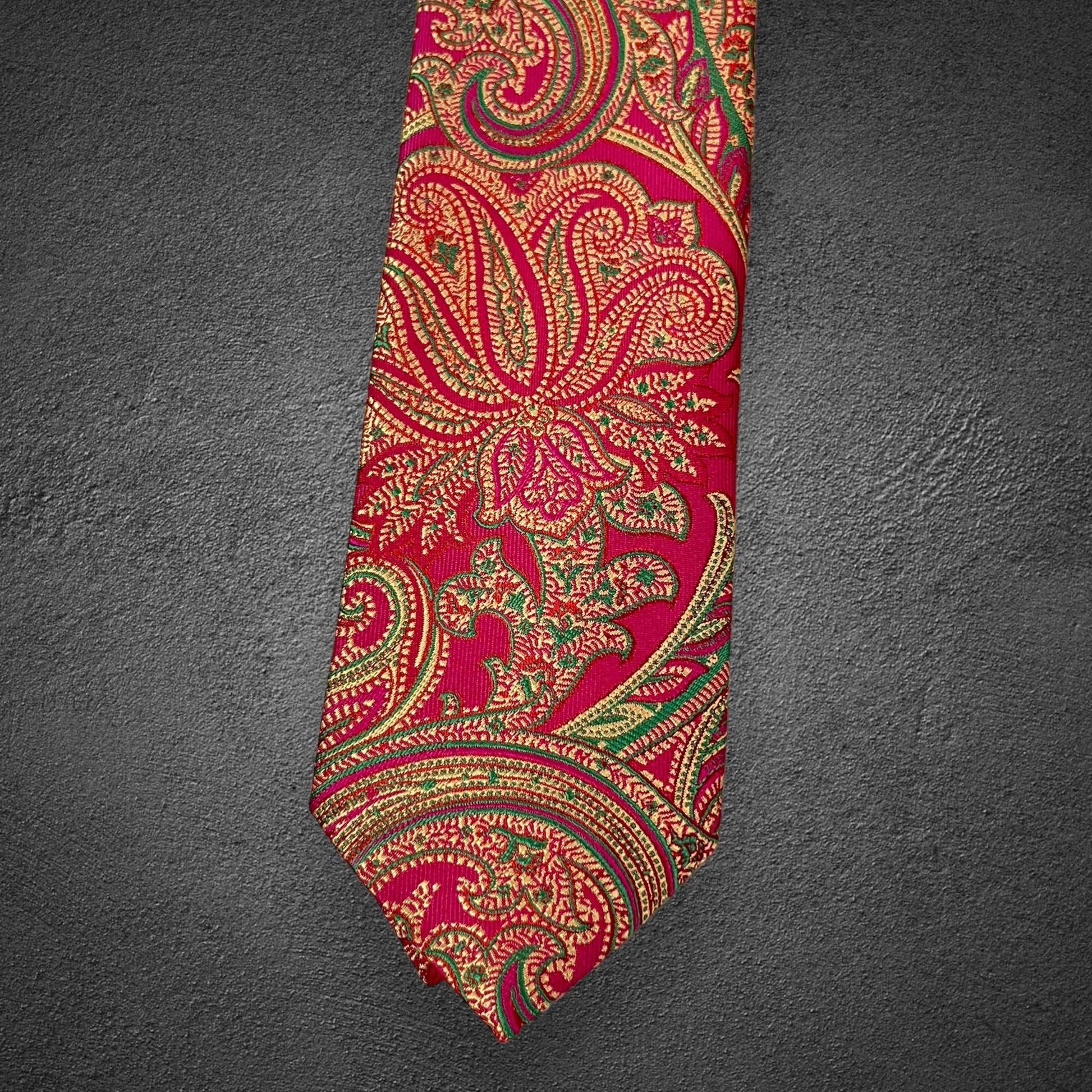 Magenta Paisley Tie