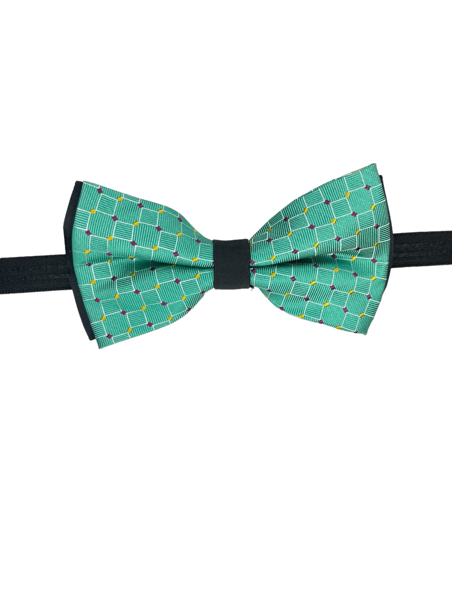 Sea Green Dotted Double Layered Bowtie