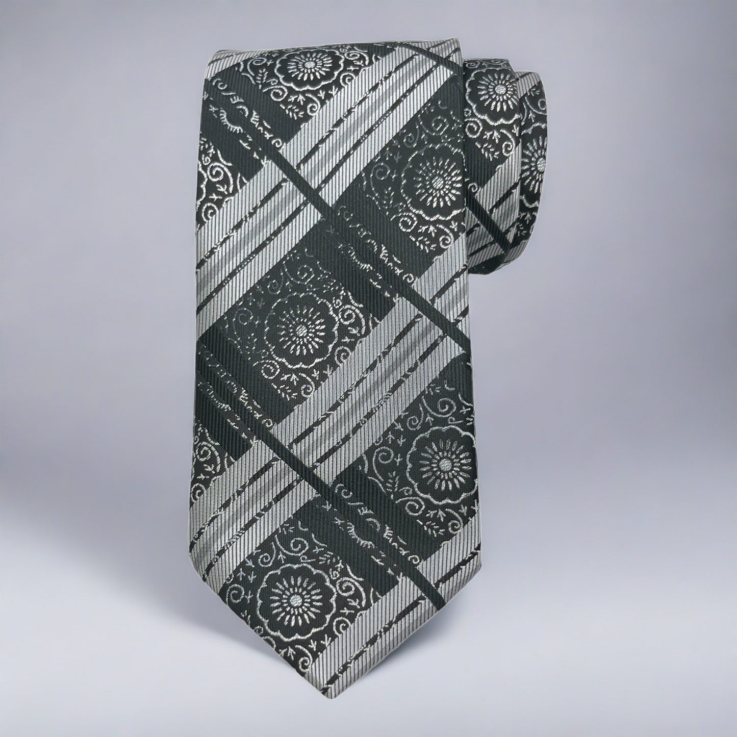 Black Trad Plaid Tie