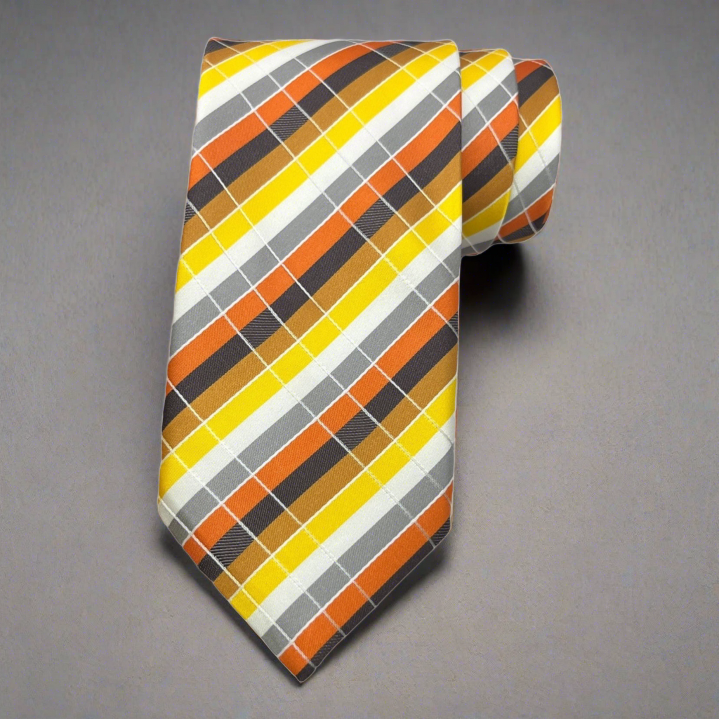 Multicolored Plaided Tie And Pocket Square Combo