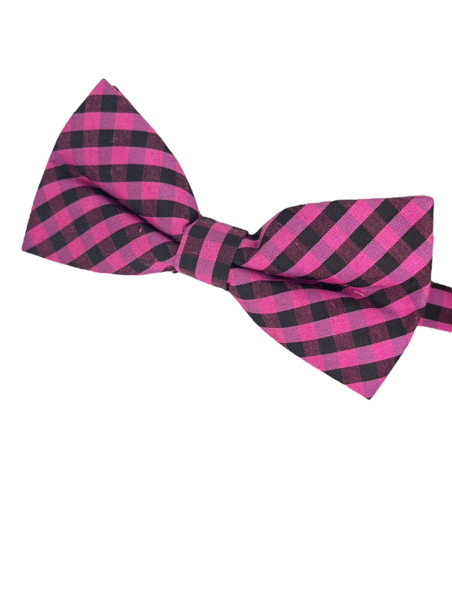 Pink Checkered Double Layered Bowtie