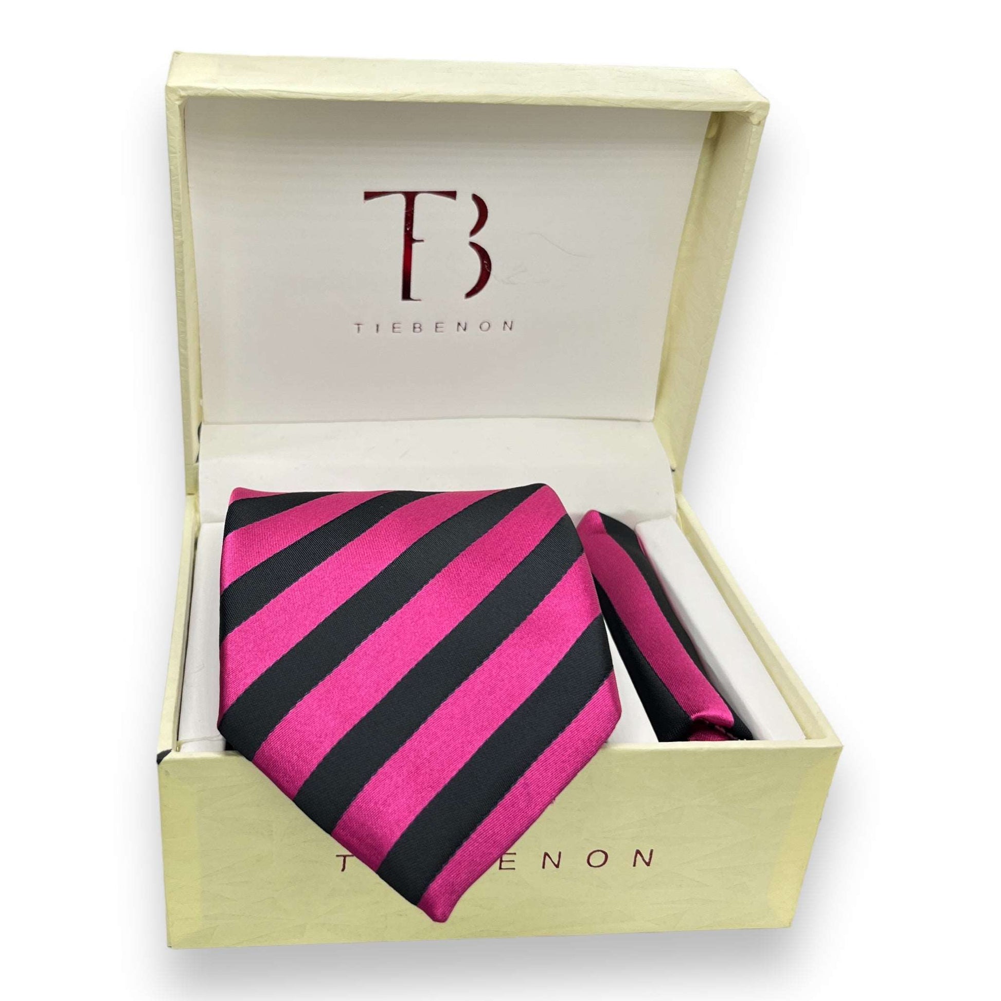 Pink And Black Stripe Tie Combo